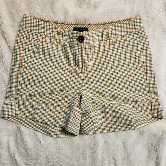 Tommy Hilfiger Pants - Tommy Hilfiger Green and Orange Checkered Shorts